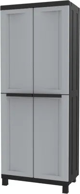 Immagine prodotto di Armadio in plastica - Contenitore portaoggetti - Organizzazione degli spazi - 3 ripiani regolabili - 68 x 39 x 170 cm - Grigio