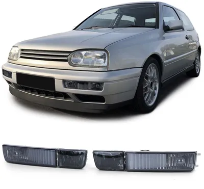 Für VW Golf 3 III Nebelscheinwerfer Frontblinker Klarglas SCHWARZ LINKS RECHTS in der Farbe Klarglas von Carparts-Online GmbH