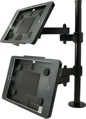 Produktbild von Tischständer Dual 360° Halterung abschließbar für iPad 10.2" (2019 2020 2021) Schwarz