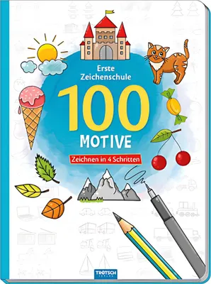 Produktbild von Trötsch Erste Zeichenschule 100 Motive Zeichnen in 4 Schritten Malbuch