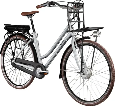 Produktbild von Tretwerk Sophia E Bike Damen 28 Zoll Elektrofahrrad 155 - 175 cm Hollandrad Tiefeinsteiger silber