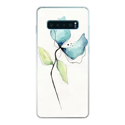 Produktbild von MuchoWow® Handyhülle Schutzhülle Hülle für Samsung Galaxy S10 Lite Blumen - Aquarell - Blau Silikon Softcase Handy Hülle - Schutz