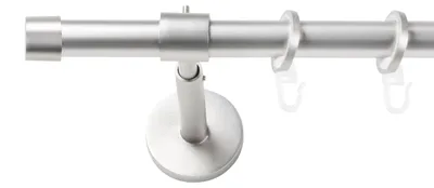 Produktbild von SN Deco Gardinenstange Brest, 19 mm, 1-läufig, Stahl, Komplett-Set mit Ringen, geschlossener Träger, 300 cm, chrom matt