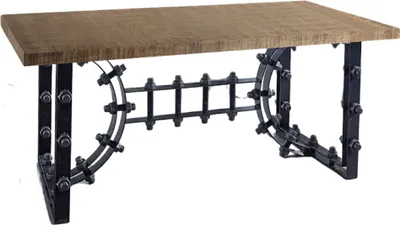 Produktbild von IRON Esstisch"Schraube"180x90 Holzplatte