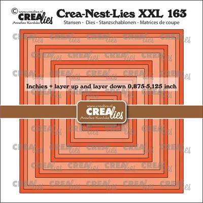 Produktbild von Crealies Crea-Nest-Lies XXL no. 163 Stanzschablone Inchies-Viereck mit 2 Schichten