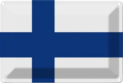 Produktbild von vianmo Blechschild 20x30 cm Finnlands Finland Flagge Fahne Wappen