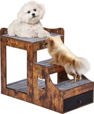 Produktbild von Etagenbett für Haustiere - Fenstersitz für Hunde - Hundetreppe 3-Stufen 830x450x675mm - Robuste Konstruktion - Ideal für kleine und große Hunde