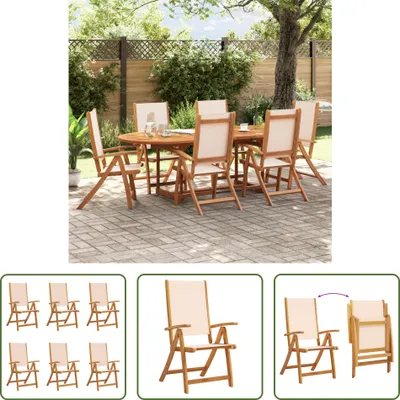 Produktbild von The Living Store Gartenstühle 6 Stk. Klappbar Massivholz Akazie und Textilene