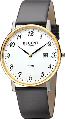 Produktbild von Regent Leder Herren Uhr Armbanduhr Quarz dunkelgrau Lederarmband D2URF1562