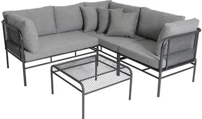 Produktbild von Greemotion Toulouse, Grau, Hellgrau, Kunststoff, Polyester, Stahl, 3 Sitz(e), 65 cm, 65 cm, 38,5 cm