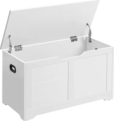 Produktbild von VASAGLE Schuhbank Bank mit Stauraum Bank mit 2 Sicherheitsscharnieren Aufbewahrungsschrank Modern 40 x 80 x 46 cm für Flur, Schlafzimmer, Wohnzimmer