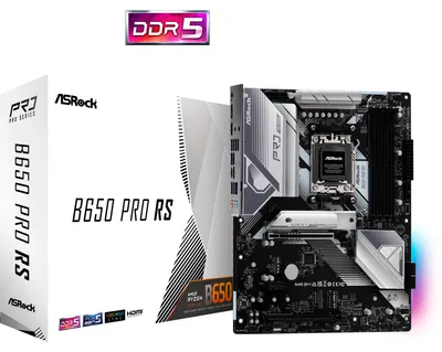 Produktbild von Asrock B650 Pro RS, AMD, Sockel AM5, AMD Ryzen 7000 Series, DDR5-SDRAM, 128 GB, DIMM