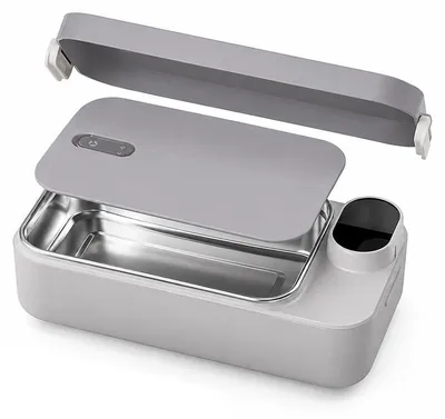 Produktbild von Beheizbare Lunchbox, elektrische Thermo Brotdose mit Akku, 900 ml Edelstahl Innenbehälter, 6 Temperaturstufen, USB Ladekabel