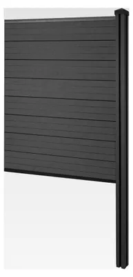 Produktbild von WPC-Sichtschutz Sarthe, Zaun Windschutz, WPC-Pfosten zum Einbetonieren, schmaler Erweiterungselement 98cm - anthrazit