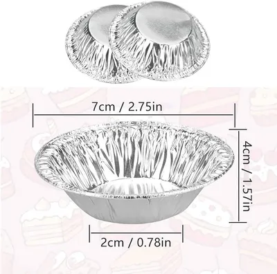 100 Stück Runde Aluminiumformen für Patisserie und Muffins