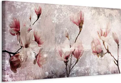 Produktbild von Italienischer Leinwand Leinwandbild - Magnolia Charm (1 Part) Narrow 120x40 cm Blumen b-C-0365-b-a