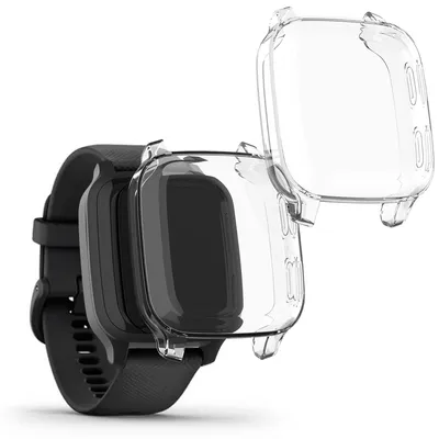 Produktbild von kwmobile 2x Silikon Hülle für Garmin Venu Sq Music / Sq Schutzhülle - Fullbody Display Cover Set aus Silikon - Transparent