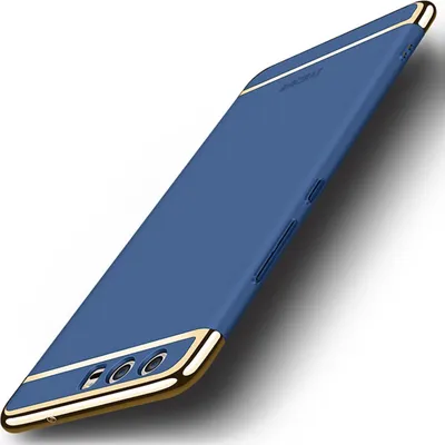 Produktbild von Handy Hülle Schutz Case für Huawei P10 Bumper 3 in 1 Cover Chrom Etui Blau