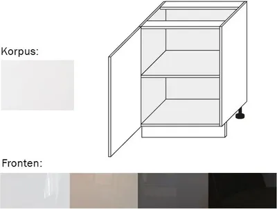 Immagine prodotto di Mobile da cucina (EST-DE/60) base 1trg 60cm bianco perla opaco frontale acrilico colore selezionabile