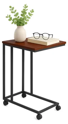 Imagen del producto de Mesa auxiliar en forma de U con ruedas, ideal para colocar debajo del sofá