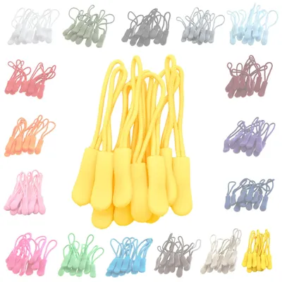 10 Zipper Schlaufen für Reißverschlüsse sonnengelb