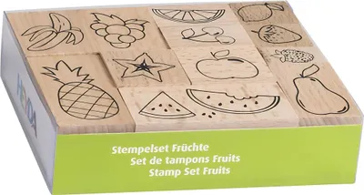 Produktbild von HEYDA 204888683 Stempel-Set Fruits 12 x 10 x 3 cm Holz