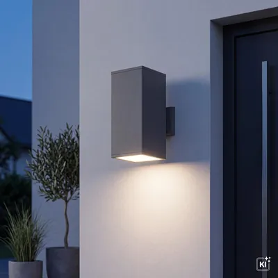 Produktbild von Außen Wandlampe IP54 Modern in Silber Up Down Outdoor Wandleuchte Außenleuchte Wand Balkon Terrasse, KI-generiertes Bild