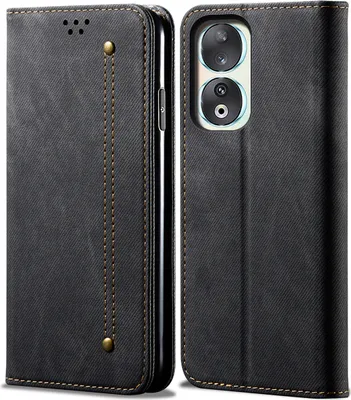 Obrázek produktu pro Honor 90 Pro Pouzdro, Kožené Peněženkové Pouzdro s Magnetickým Uzavíráním a Stojánkem pro Honor 90 Pro černé