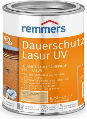 Produktbild von Remmers Dauerschutz-Lasur UV farblos UV+ 0,75 l, Holzlasur