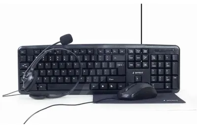 Image de GEMBIRD Gembird KBS-UO4-01 keyboard Mouse included Office USB QWERTY US English Black