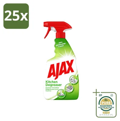 Produktbild von 25 x Ajax Küchen-Entfetter-Spray - entfernt hartnäckiges Fett - 750 ml - Vorratspackung - 25 Stücke