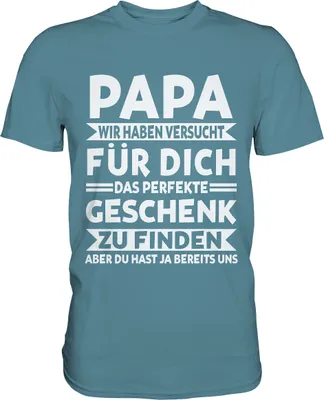Produktbild von Papa Geschenk Vatertag Kinder Vater T-Shirt – Stone Blue / S