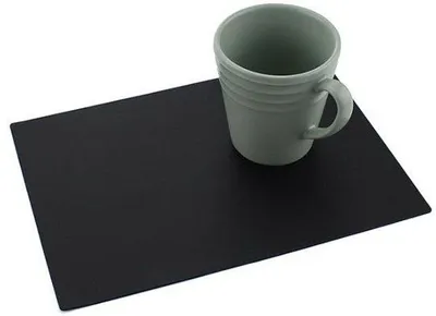 Image de Set de table en silicone antidérapant et résistant à la chaleur pour la chambre d'enfant et la cuisine - noir