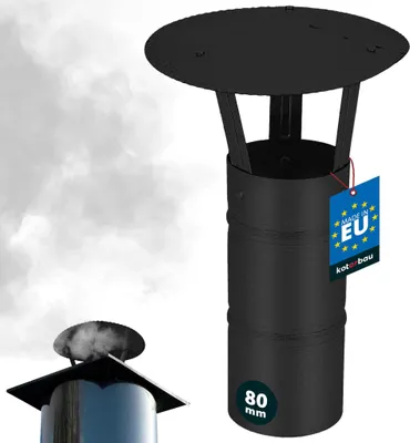 Produktbild von KOTARBAU® Schornsteinabdeckung ø 80 mm Kaminhaube Schornstein Regenhaube Schornsteinhaube Kaminaufsatz verzinkter und pulverbeschichteter Stahl