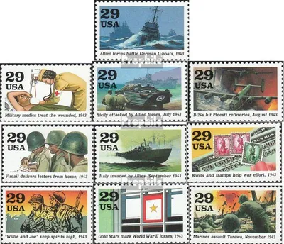 Produktbild von Briefmarken USA 1993 Mi 2365-2374 (kompl.Ausg.) postfrisch Zweiter Weltkrieg