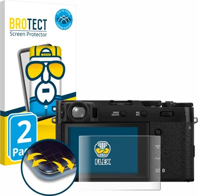 Produktbild von 2x BROTECT Fullscreen Schutzfolie für Fujifilm X100VI Displayschutz Folie Fullcover Klar Transparent