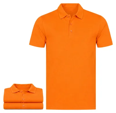 Image de Lot de 3 polos orange pour homme Mivaro - 100 % coton - manches courtes, col et patte de boutonnage à 3 boutons, coupe classique, tissu piqué, respirant, grandes tailles XS à 5XL