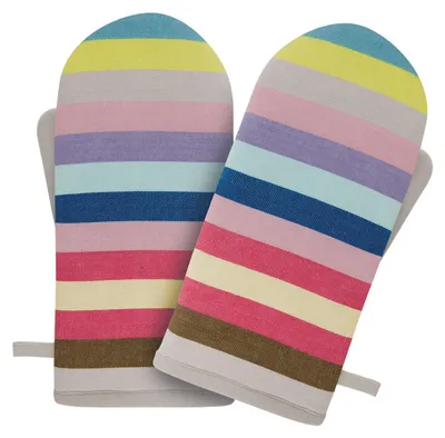 Produktbild von REMEMBER REOH05, Ofenhandschuhe, Mehrfarbig, Baumwolle, Polyester, 40 °C, 140 mm, 290 mm