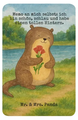 Produktbild von Mr. & Mrs. Panda Kuscheldecke Otter Blumenstrauß Design 100 x 150 cm - Weiß - Geschenk, Wohndecke, Seeotter, Positiv, Süß, Achtsamkeit, Wärmedecke, Heimdecke, Decke