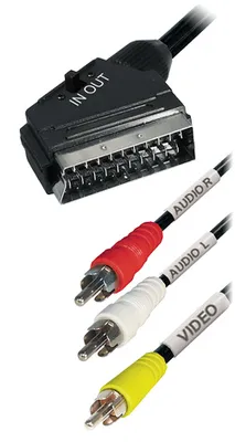 Produktbild von Transmedia Adapterkabel; Scartstecker - 3x Cinchstecker mit Umschalter, VM 11 S