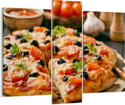 Produktbild von Bild auf Leinwand - Leinwandbild - Pizza Käse Tomaten - 95x80cm - Wand Bild - Wanddeko - Wandbilder - Leinwanddruck - Bilder - Kunstdruck - Wanddekoration - Leinwand bilder - Wandkunst - CB95x80-3907