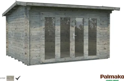 Produktbild von Palmako Gartenhaus Ines 11,1 m² - 44 mm Grau tauchimprägniert