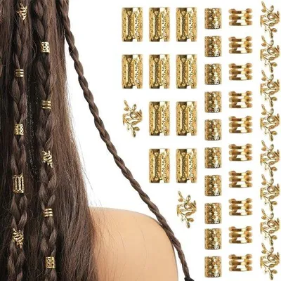 Produktbild von Verstärkte Metallmanschetten, 40-teilig, Haarspiralen für Dreadlocks, Zöpfe, Männer, Frauen
