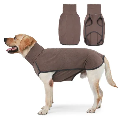 Produktbild von Hundepullover, warme Pulloverweste für Hunde, Kleidung für kaltes Wetter, Hunde-Winter-Sweatjacken für Hunde(Braun,XXXL)