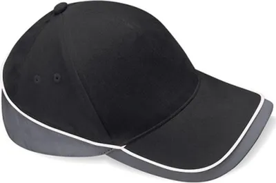 Image de Beechfield B171 | Teamwear Competition Cap / Casquette / Bonnet / Chapeau - Couleur : Black/Graphite Grey/White - Taille : One Size