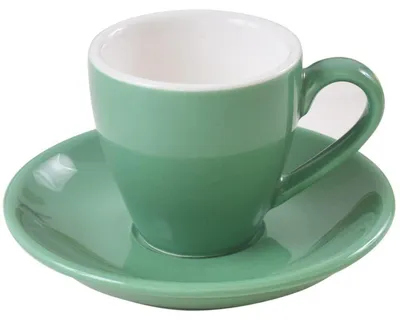 Produktbild von Espressotasse mit Untertasse 80 ml Cyan Porzellan
