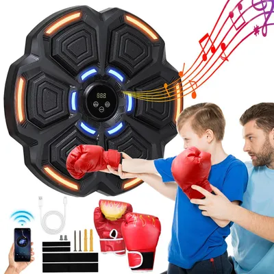 Produktbild von Vigevee Musik Boxmaschine Wandmontage Boxing Elektronische Bluetooth   mit Handschuhen Boxing Machine Trainingsgerät Elektro Boxziel Boxhandschuhen