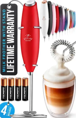 Produktbild von Milchaufschäumer Elektrisch, Batterie Elektrischer Milchaufschäumer Stab, Milchschäumer für Kaffee, Milch, Shakes - Milchschäumer Aufschäumer Stab
