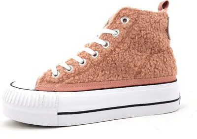 Image de Baskets montantes British Knights Kaya Mid Teddy, couleur rose, taille 39