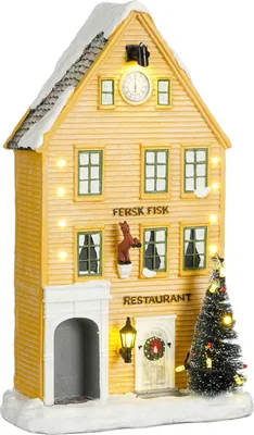 Productafbeelding van Bryggen restaurant yellow battery operated l17xb9,5xh27,5 cm Luville